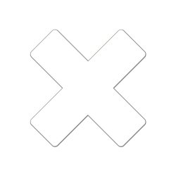 AFRUNDET X-form 15cmx15cmx5cm (30 stk. i pakke)